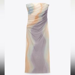 Zara Strapless Multi-color Midi Dress